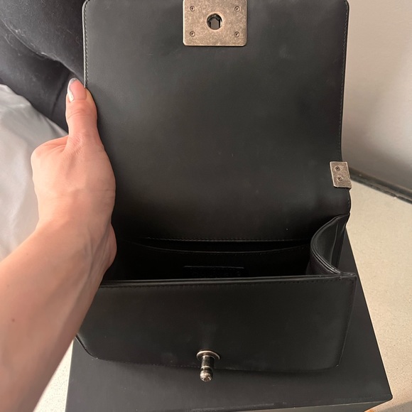 New Condition Authentic Chanel black Gun medal chain handbag with box - Picture 7 of 14